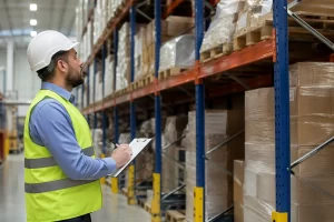Workers during warehouse inspection