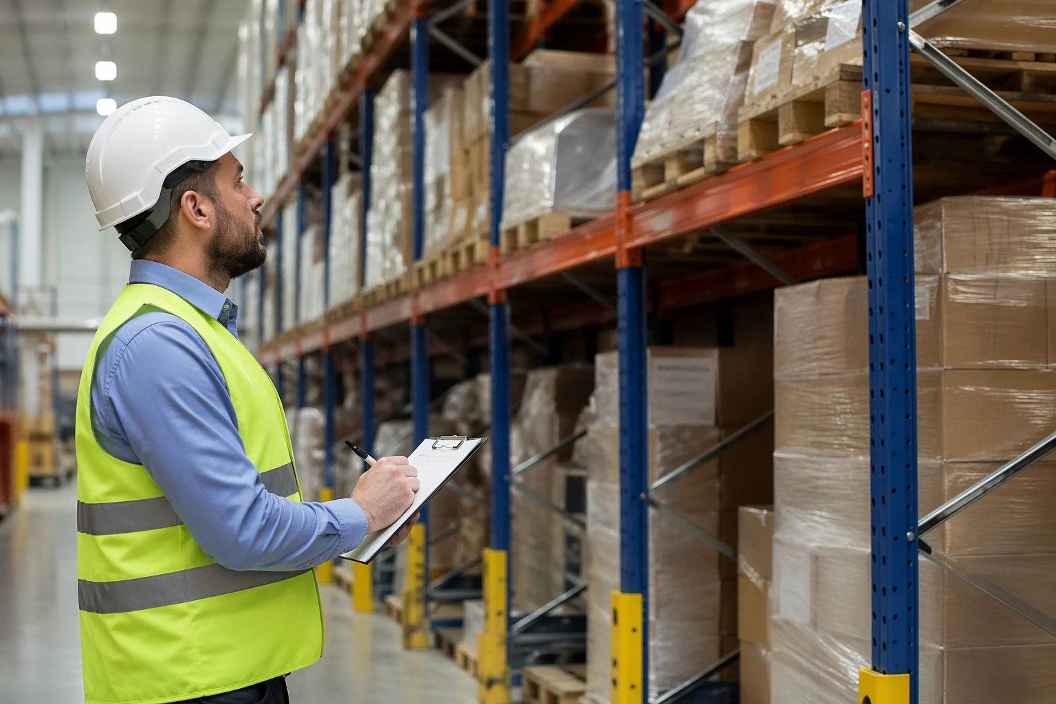 Workers during warehouse inspection